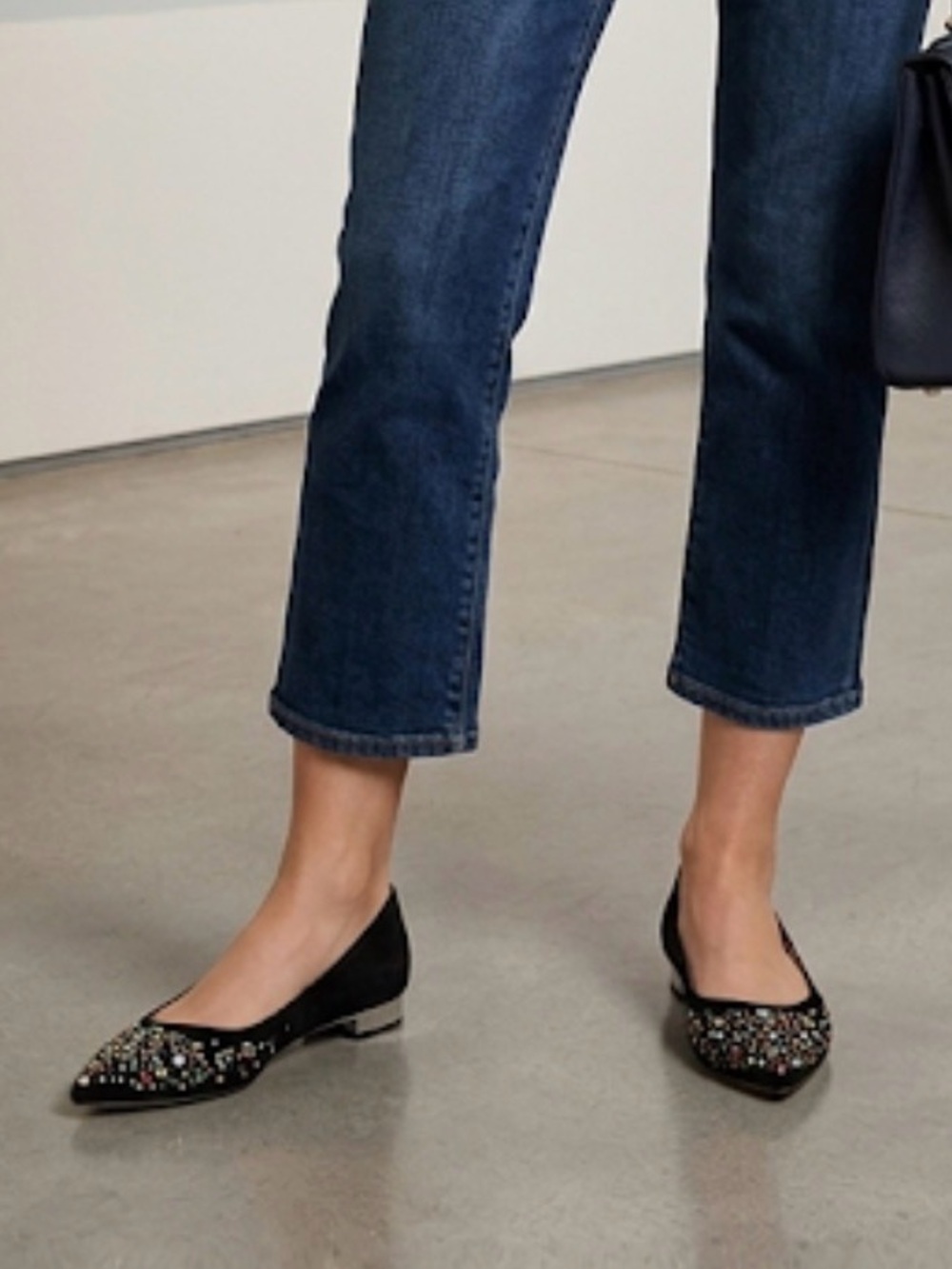 Napoleoni Black Embellished Flats